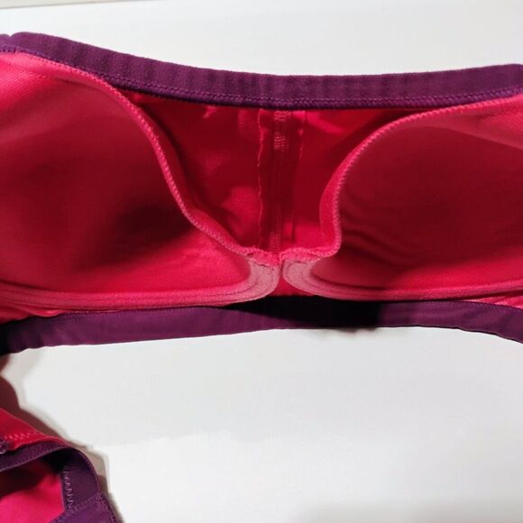 Natori Sports Bra Cushioned Underwire Hot Pink Purple Converts to Crossed 32C - Picture 5 of 12
